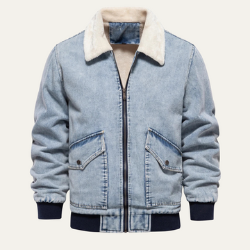 Men's Fleece Collar Jacket | Warm Denim