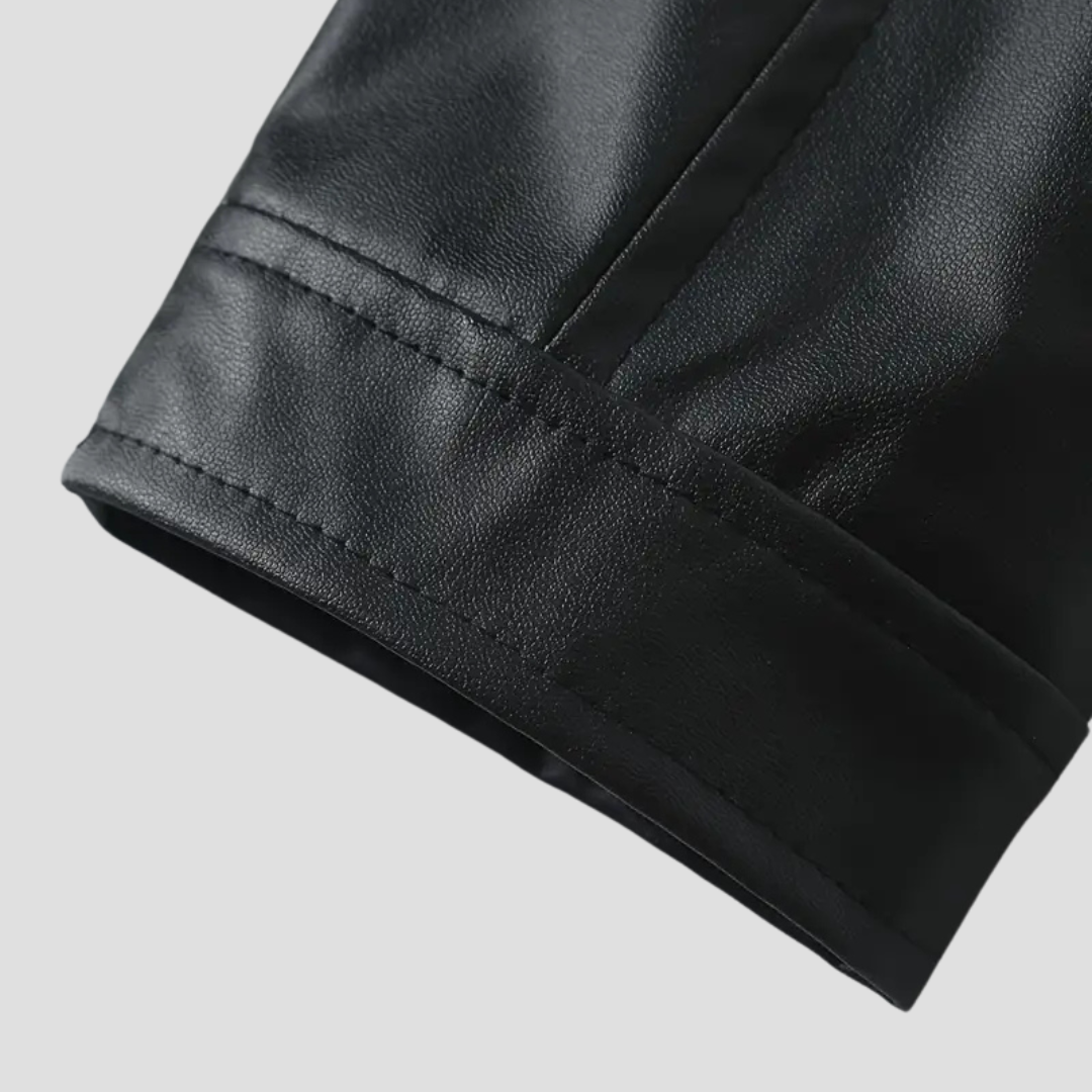Men's Biker Leather Jacket | Zip