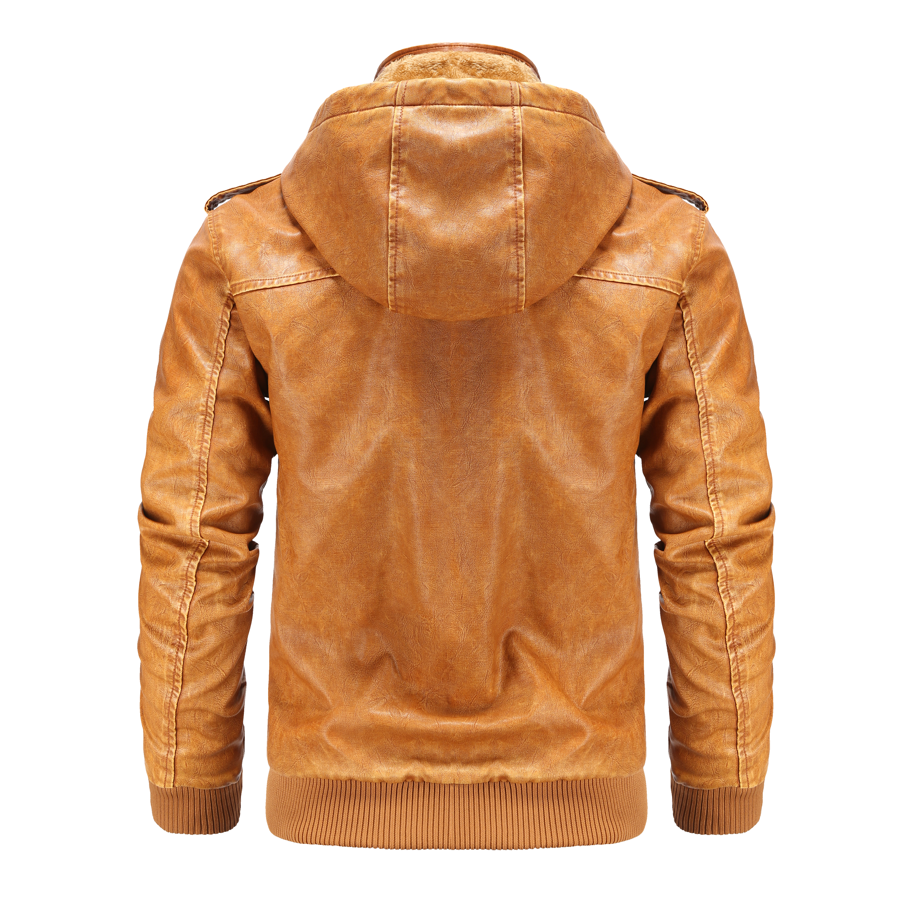Men's Hooded Leather Jacket | Winter