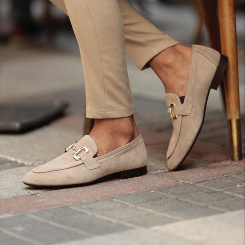 Men's Metal Buckle Loafers | Flat