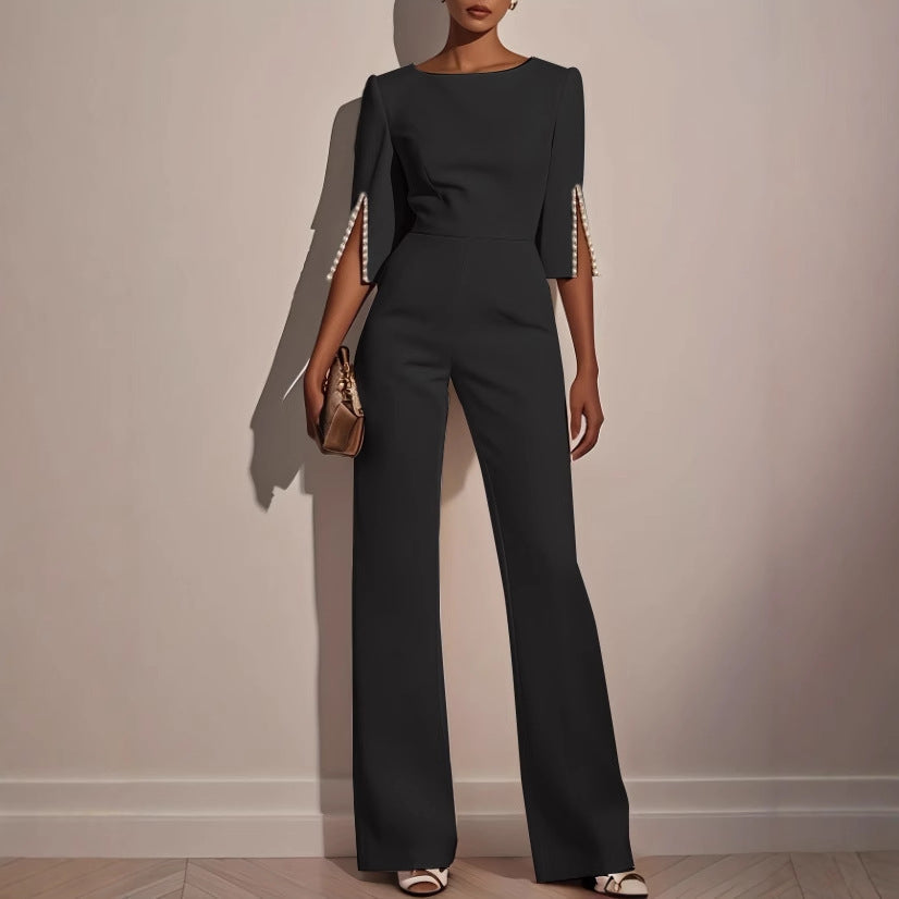 Women's Beading Decoration Jumpsuit | Slim