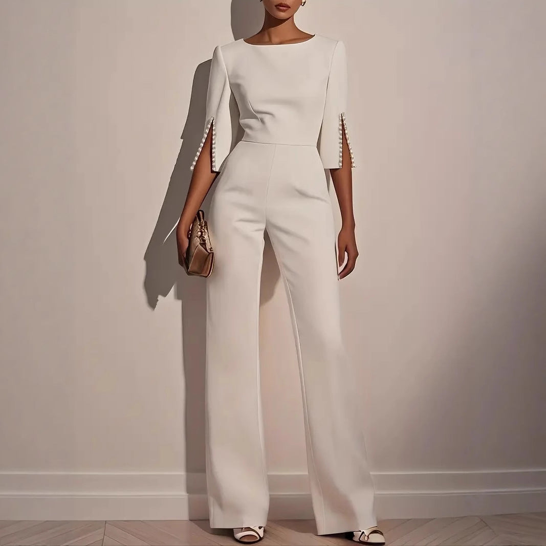 Women's Beading Decoration Jumpsuit | Slim