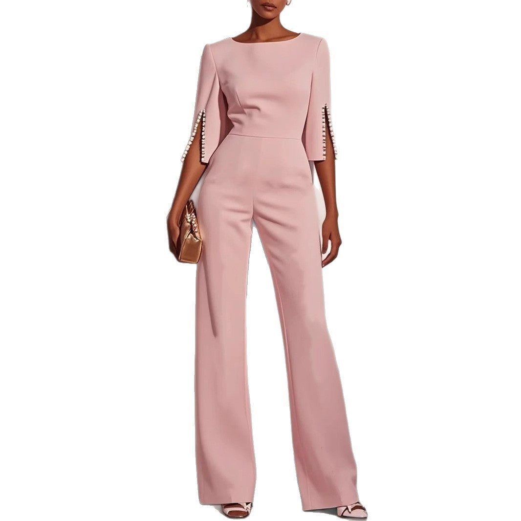 Women's Beading Decoration Jumpsuit | Slim