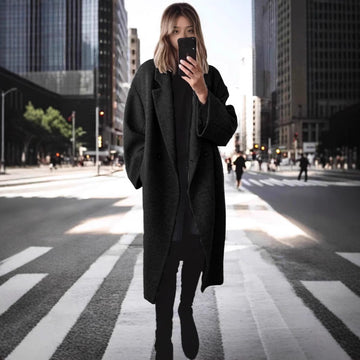 Women's Loose Lapels Coat | Long