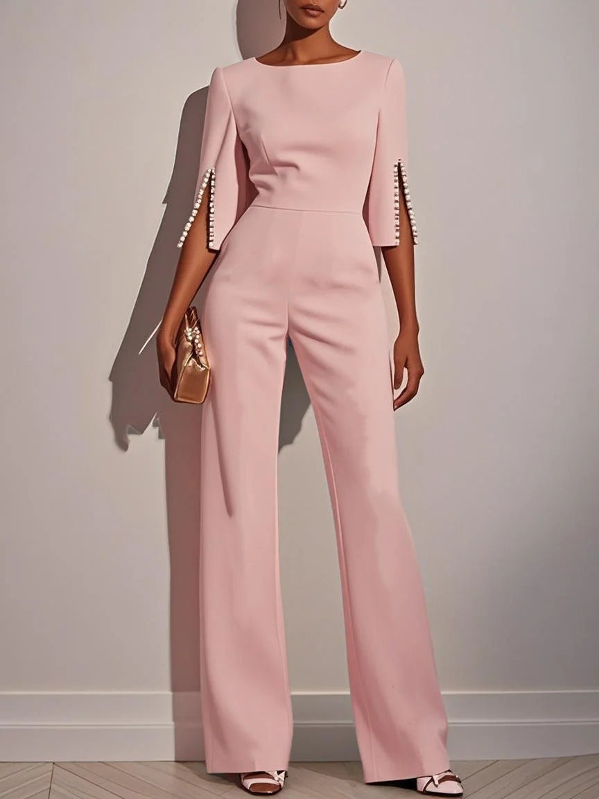 Women's Beading Decoration Jumpsuit | Slim