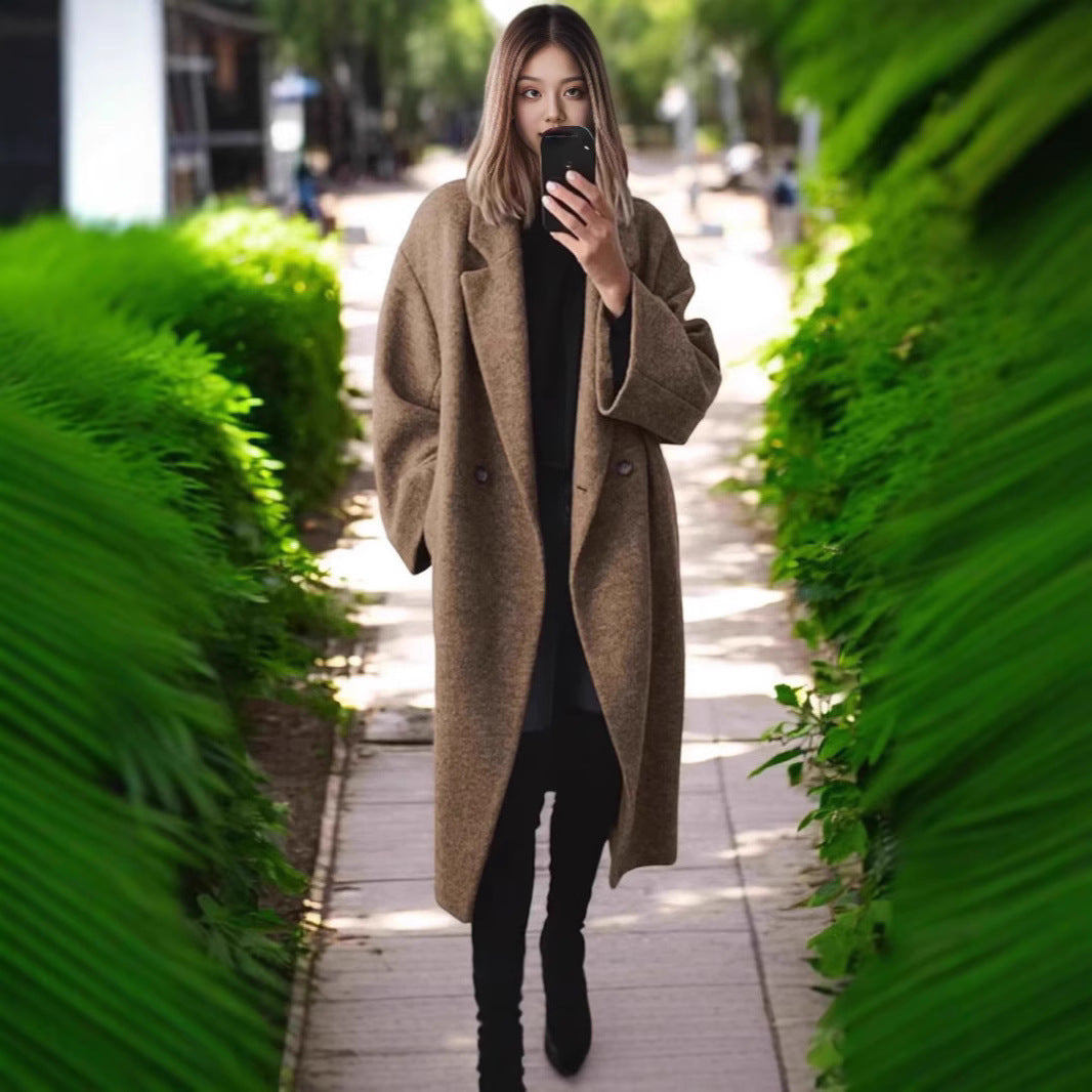 Women's Loose Lapels Coat | Long