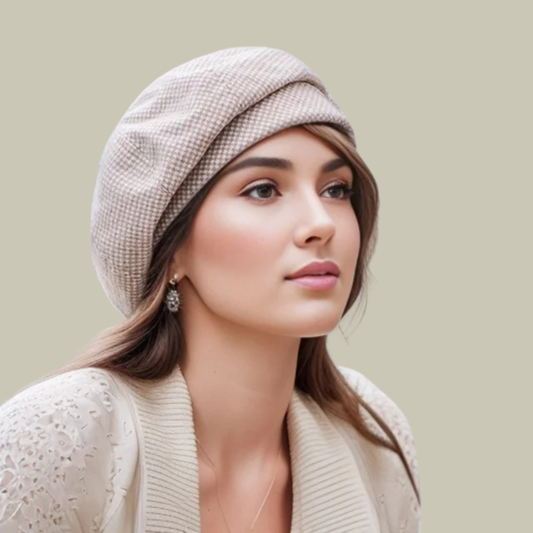 Women's French Beret Hat | Houndstooth