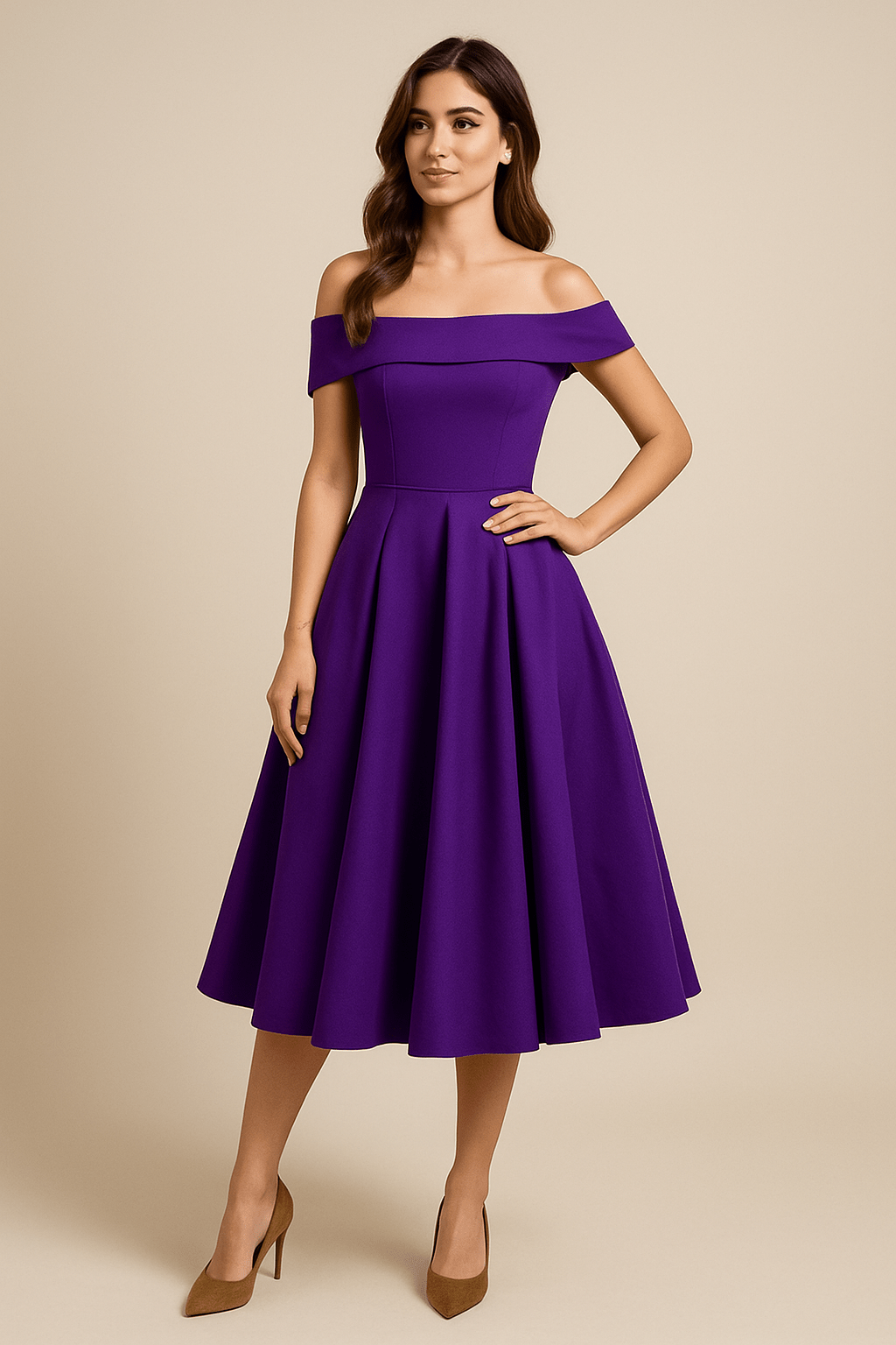Party Off-Shoulder Dress | A-Line