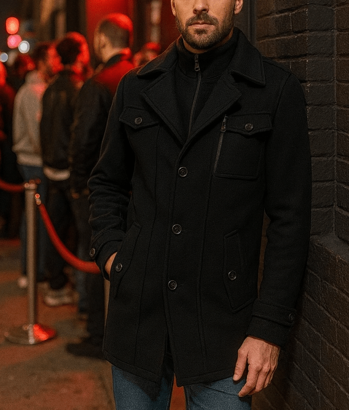 Men's Double Collar Jacket | Woolen Cloth